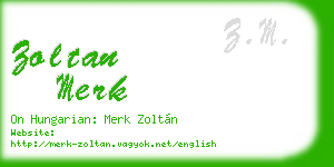 zoltan merk business card