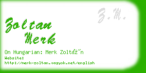 zoltan merk business card